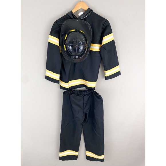 Pottery Barn Teen Fireman Costume 3 Piece Set NEW Size 9/10 - Picture 2 of 5